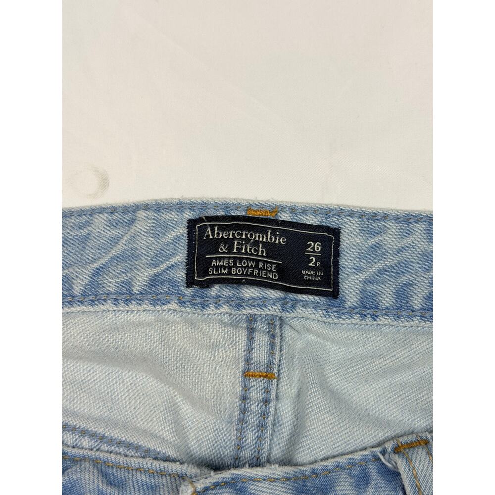 Abercrombie & Fitch Riped Low Rise Slim Boyfriend Jeans Sz 26 - Picture 4 of 6